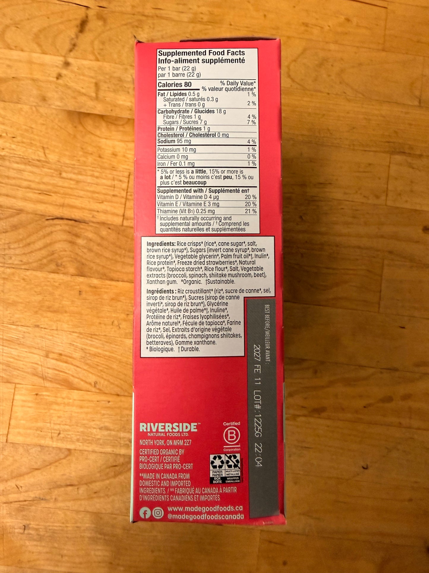 Organic Strawberry Crispy Squares By Made Good