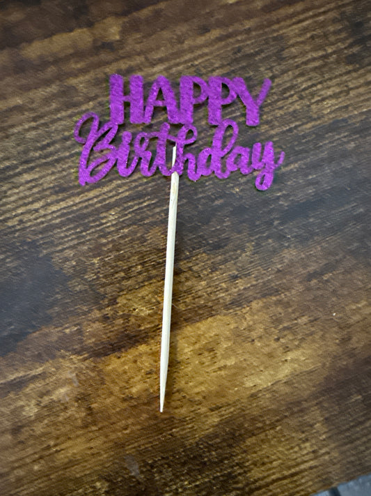 Happy Birthday sign for cupcakes or 4" cake (available in different colours)