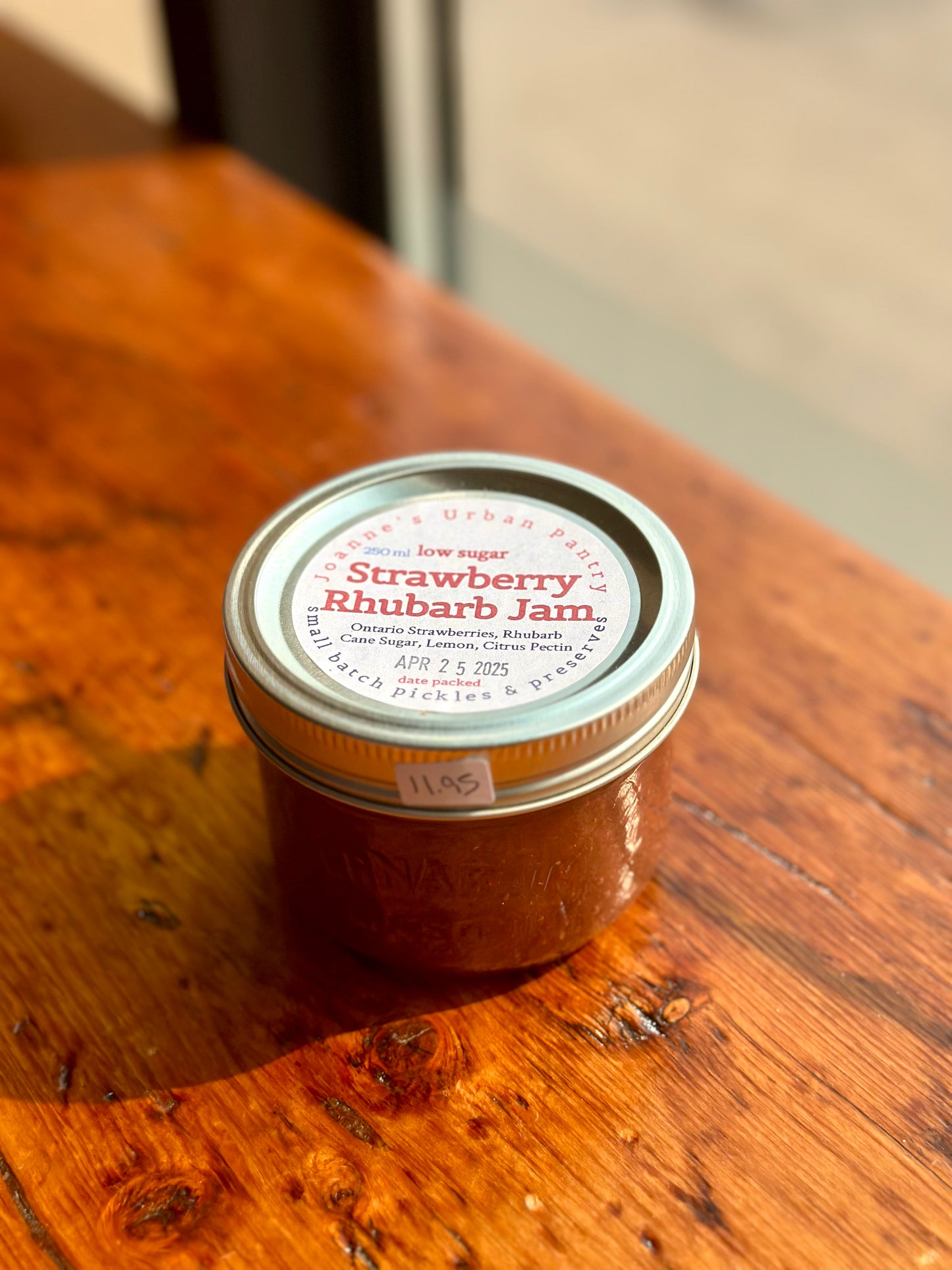 Organic Strawberry Rhubarb Jam By Joanne's Urban Pantry