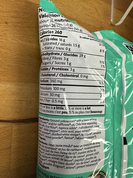 Organic Rolled Tortillas Chips Chile & Lime by Que Pasa