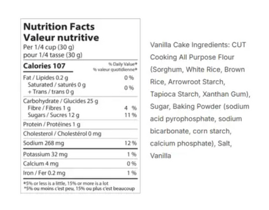 Gluten Free Vanilla Cake Mix – 622g