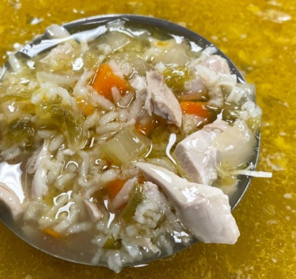 Chicken and rice soup (2 to 3 servings)