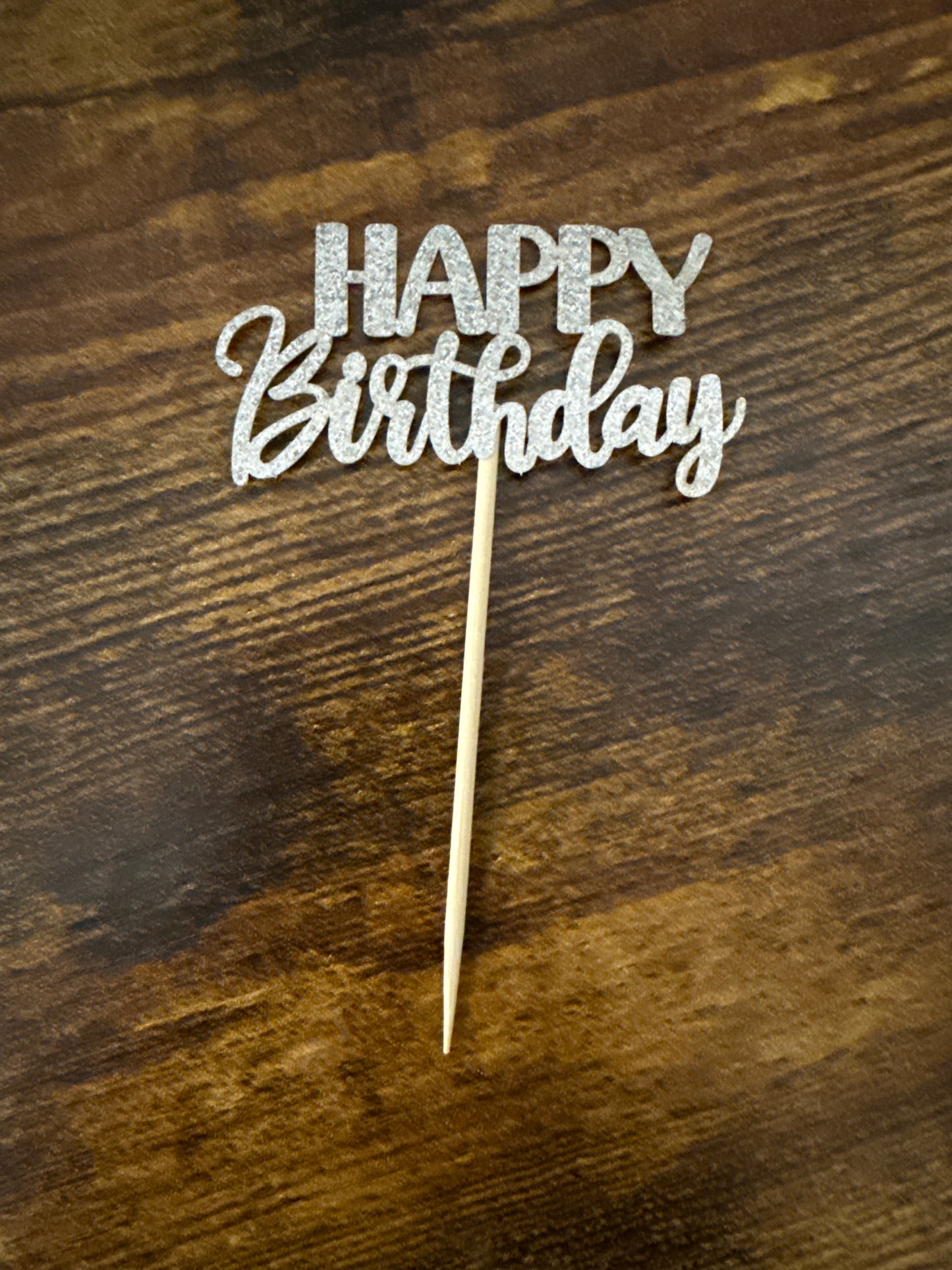Happy Birthday sign for cupcakes or 4" cake (available in different colours)