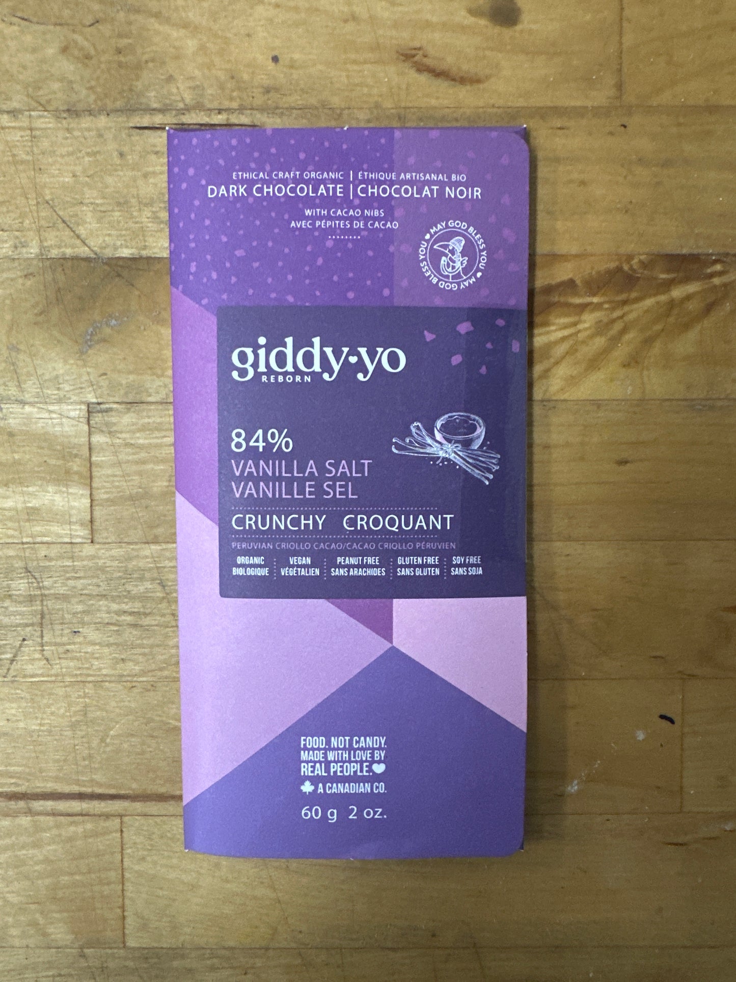 Craft Dark Chocolate - Vanilla Salt 84% - 60gr by Giddy Yo