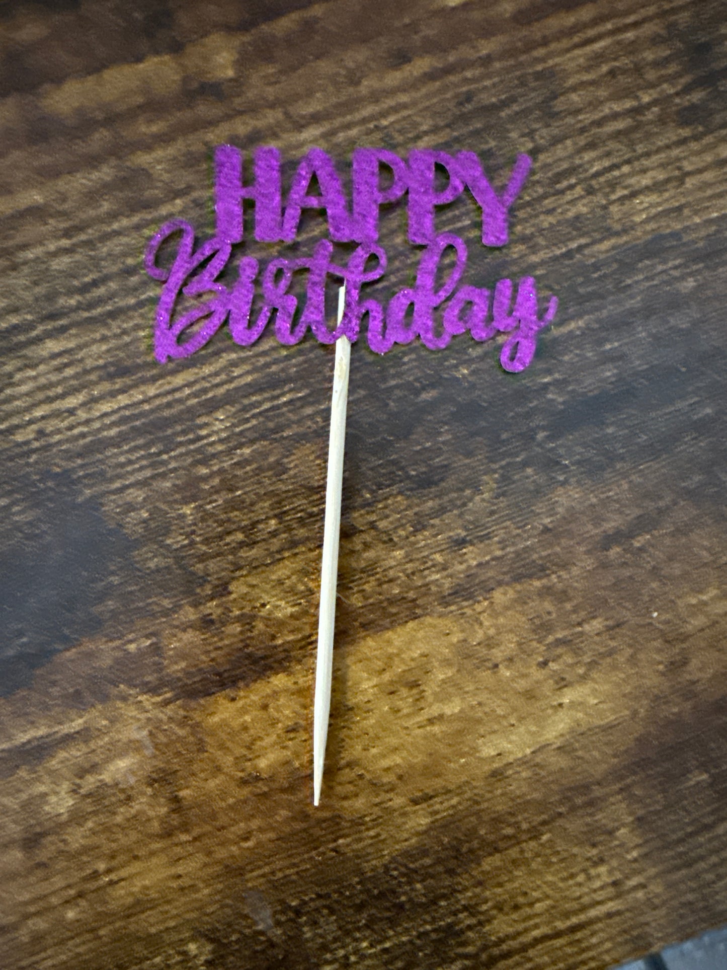 Happy Birthday sign for cupcakes or 4" cake (available in different colours)