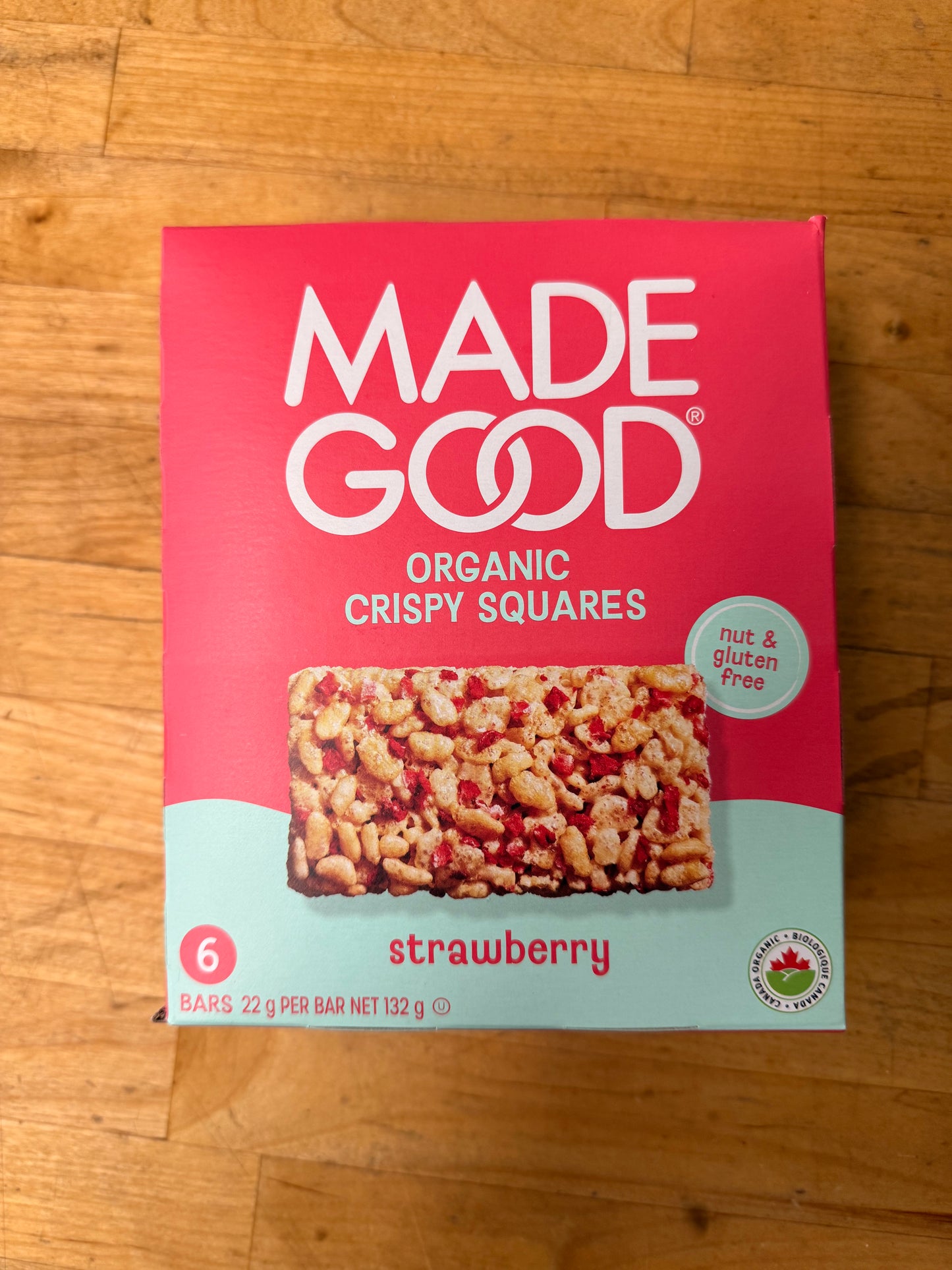Organic Strawberry Crispy Squares By Made Good