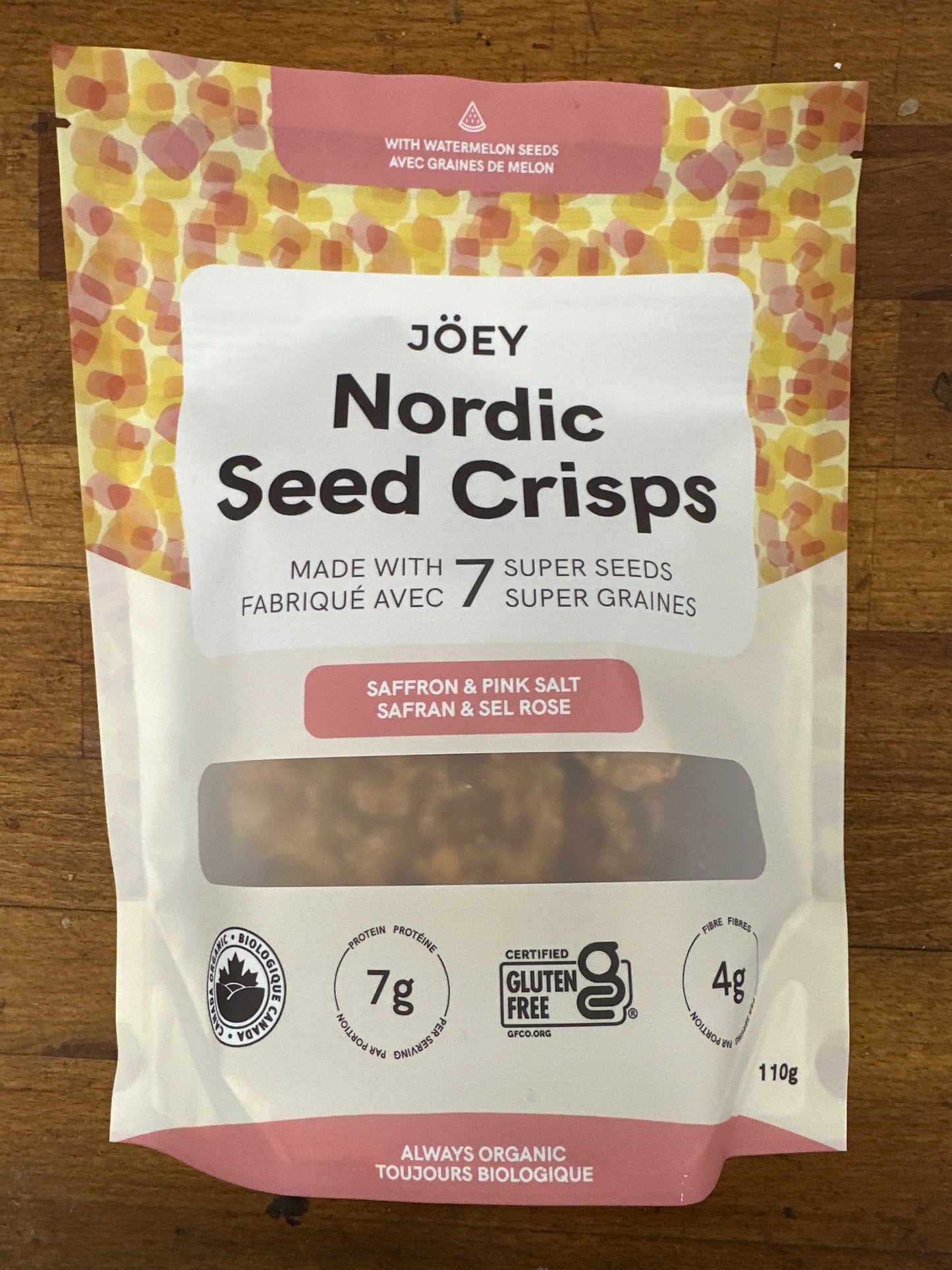 Nordic Seed Crisps Saffron & Pink Salt by Jöey