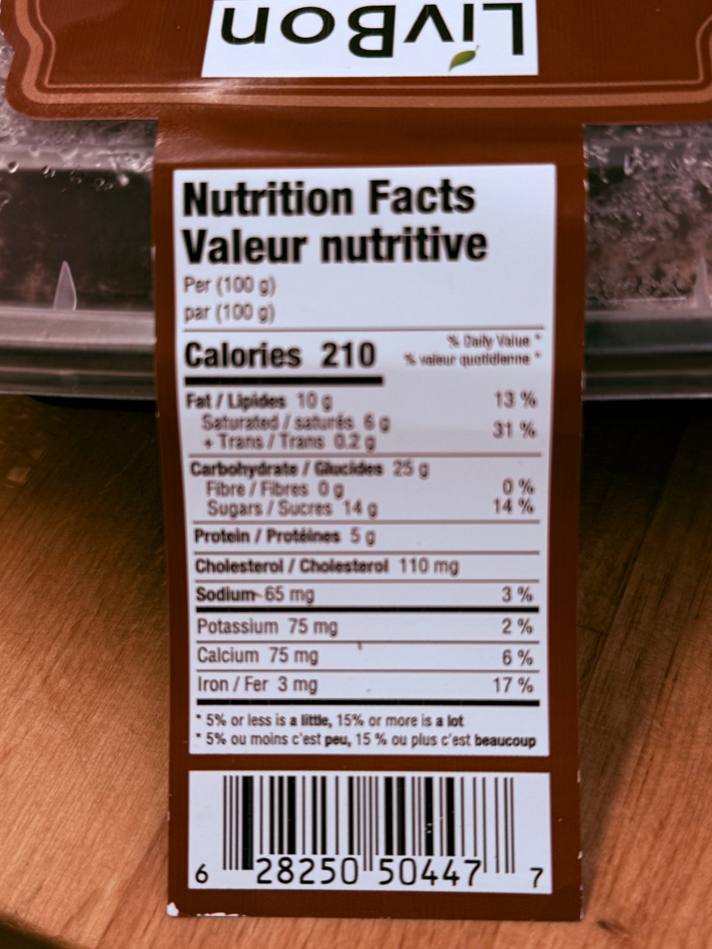 Tiramisu Frozen Small (Single Portion) By Livbon