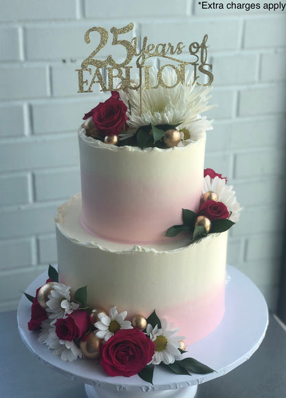 2 Tier Light Pink Ombre Cake