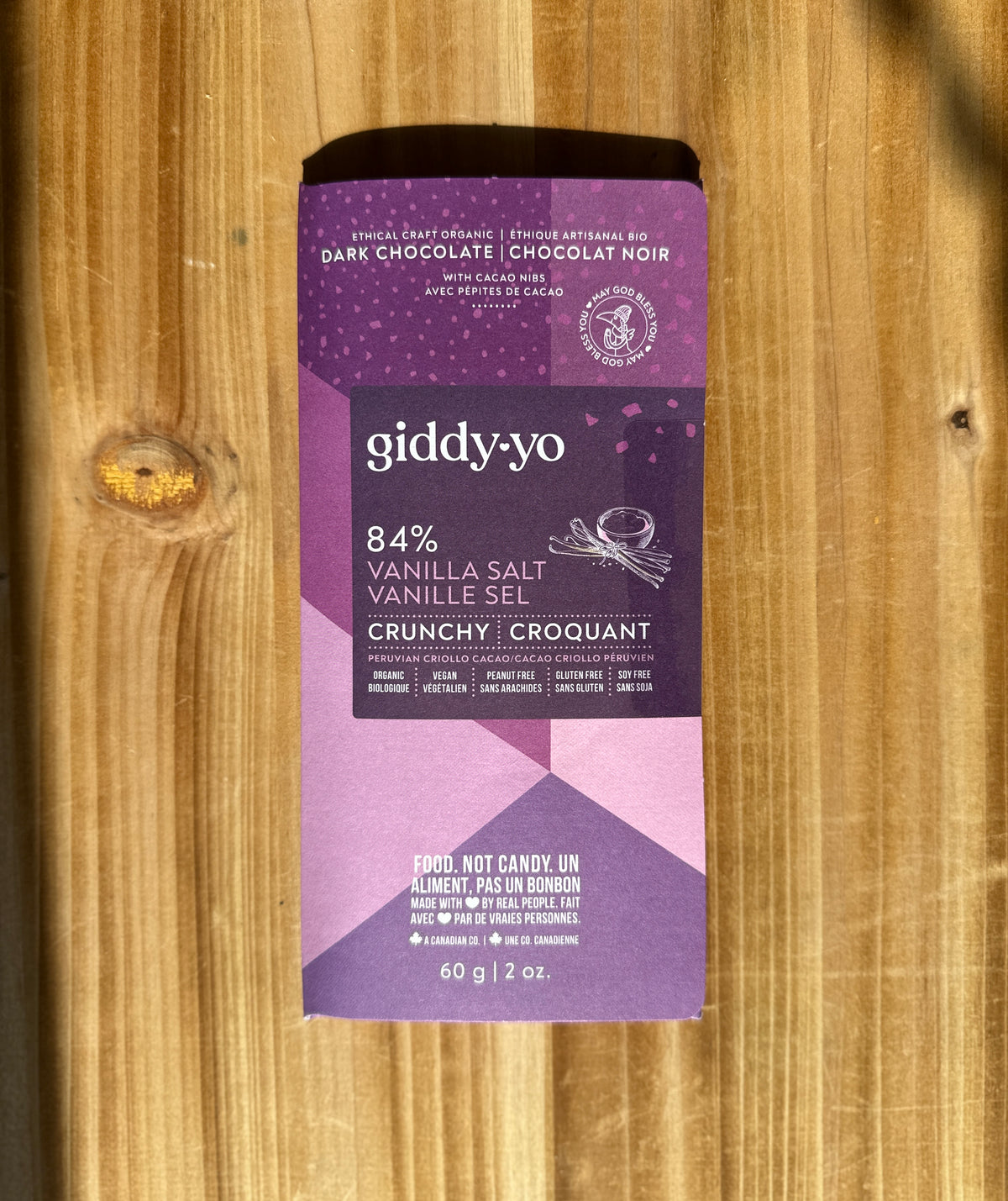 Craft Dark Chocolate - Vanilla Salt 84% By Giddy Yo