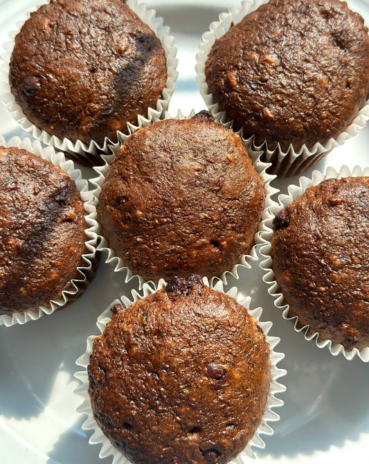 Zucchini Muffins (6) with Dark Chocolate Chips