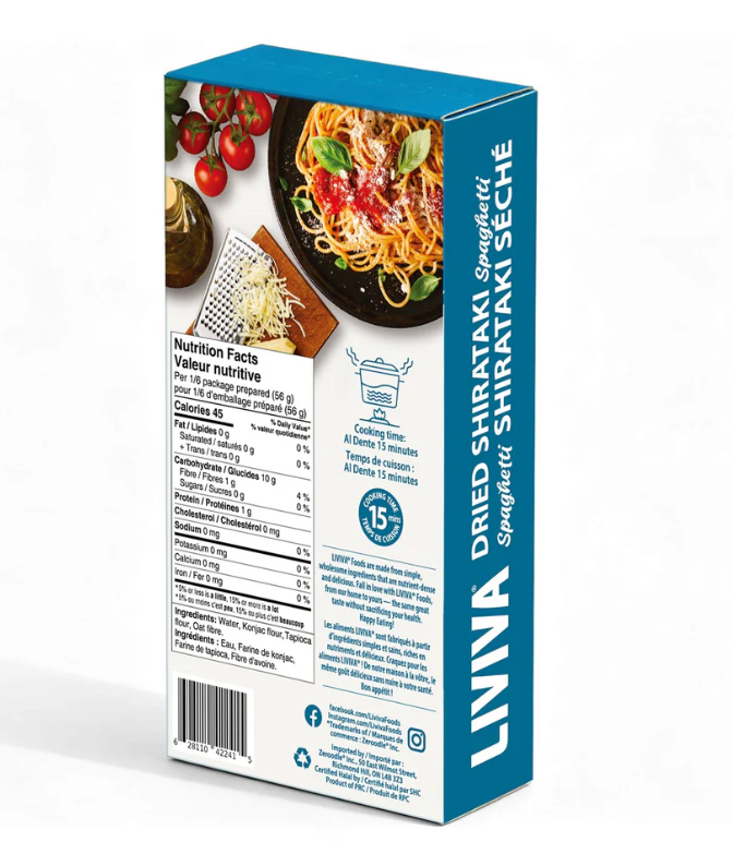 Dried Shirataki Spaguetti With Oat Fibre By Liviva