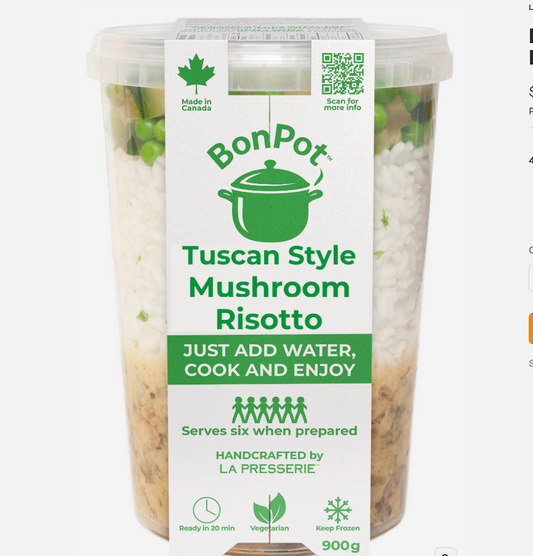 BonPot Tuscan  Style Mushroom Risotto By La Presserie (serves 6 portions)