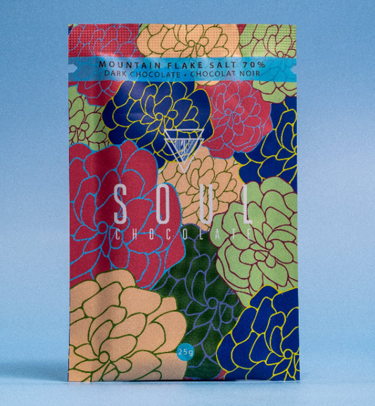 Mountain Flake Salt 70% Dark Chocolate By Soul Chocolate