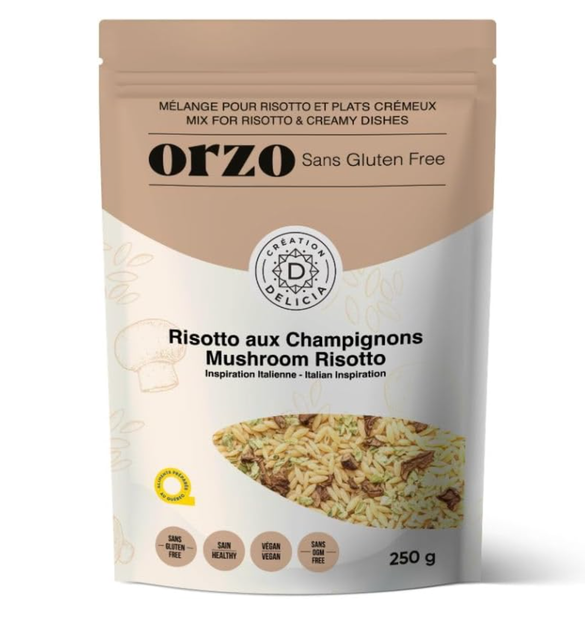 Gluten-Free Orzo-Based Risotto & Mushroom Mix By Création Delicia