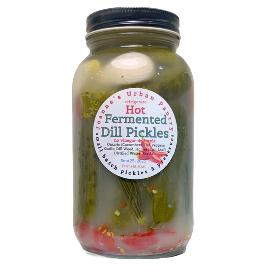 Hot Fermented Dill Pickles By Joanne's Urban Pantry