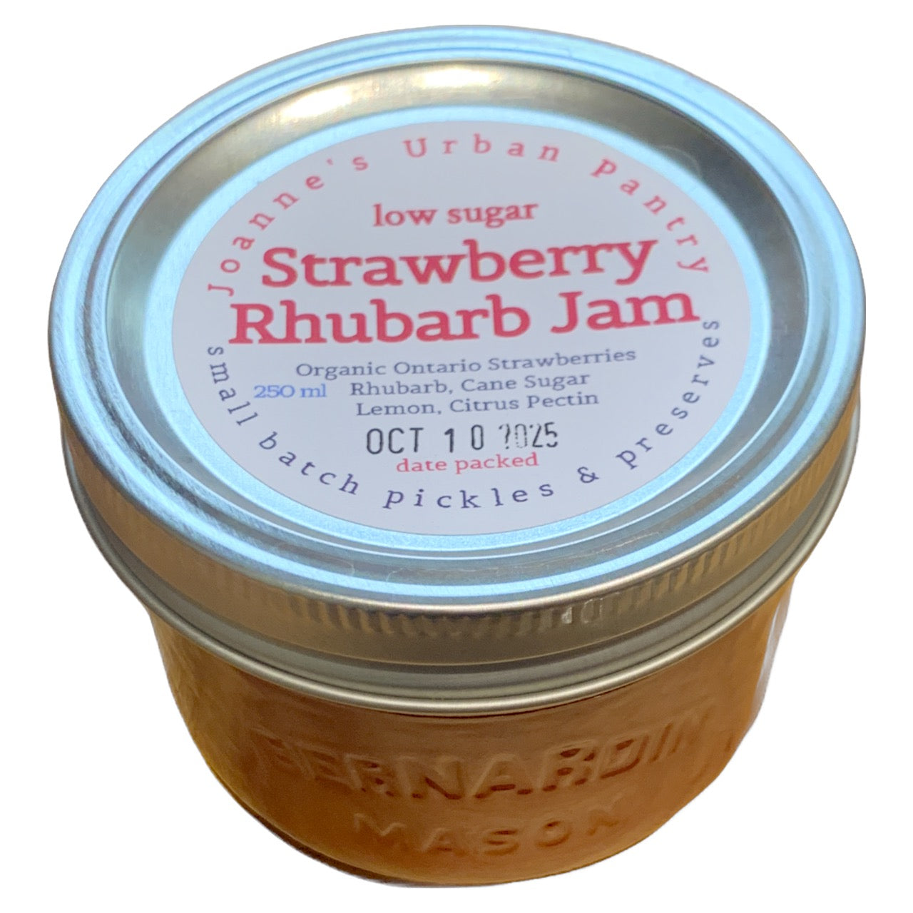 Organic Strawberry Rhubarb Jam By Joanne's Urban Pantry