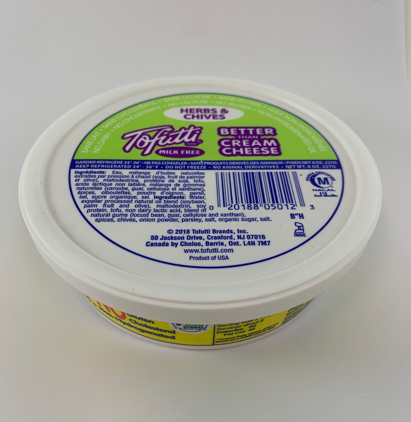 Vegan herb & chives Cream Cheese from Tofutti 227gr