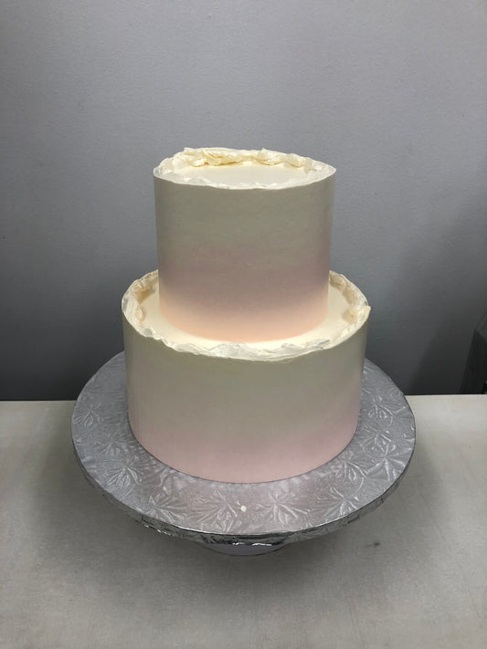 2 Tier Light Pink Ombre Cake