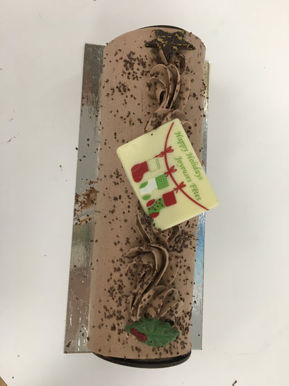 Mocha Yule Log 5"x 10" and 5’’x 5’’ (available in store only) Dec. 23, 24